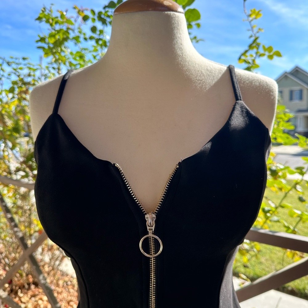 Little Black Dress, Size Small with Full-Length Front Zipper, Stretchy Fabric